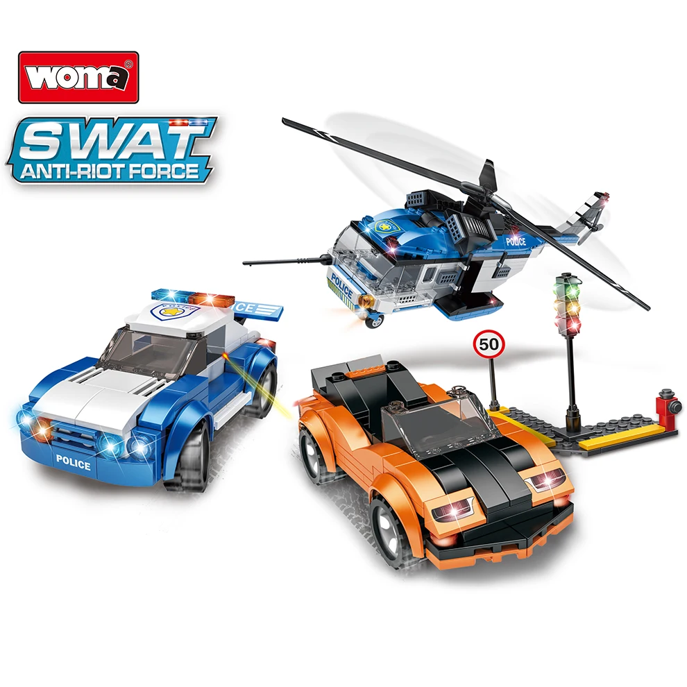 

WOMA City Police Helicopter Car Building Blocks Brick Set Kids Puzzle - The Ultimate Imaginative Play Experience for Young Mind