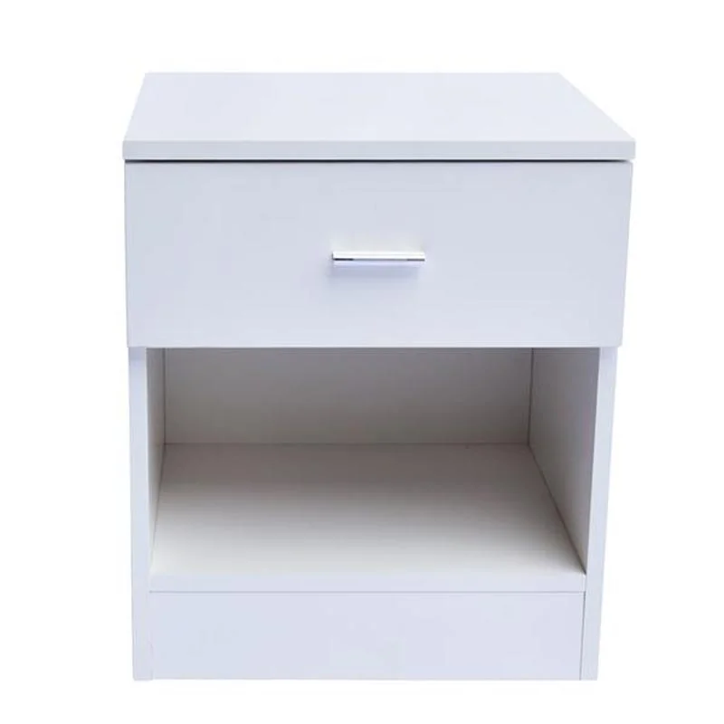 

1 Drawer Metal Handle Bedside Cabinet Night Table White