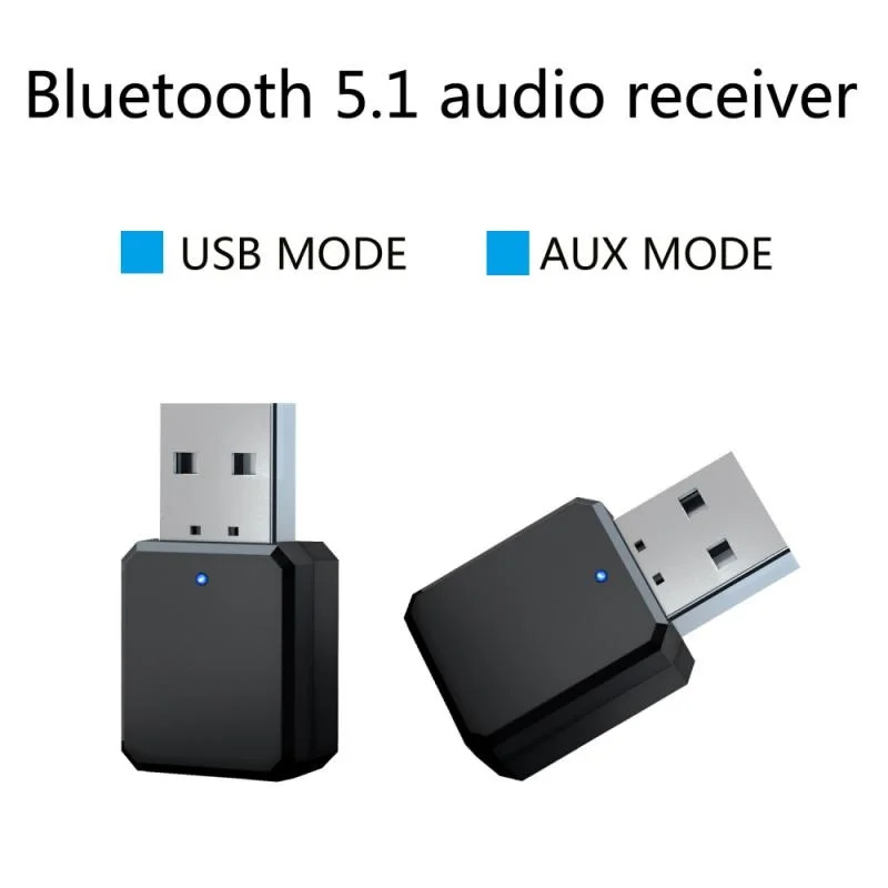 

Mini USB Wireless Bluetooth 5.1 Audio Receiver Adapter Music Speakers Hands-free Calling 3.5mm AUX Car Stereo Bluetooth Adapter