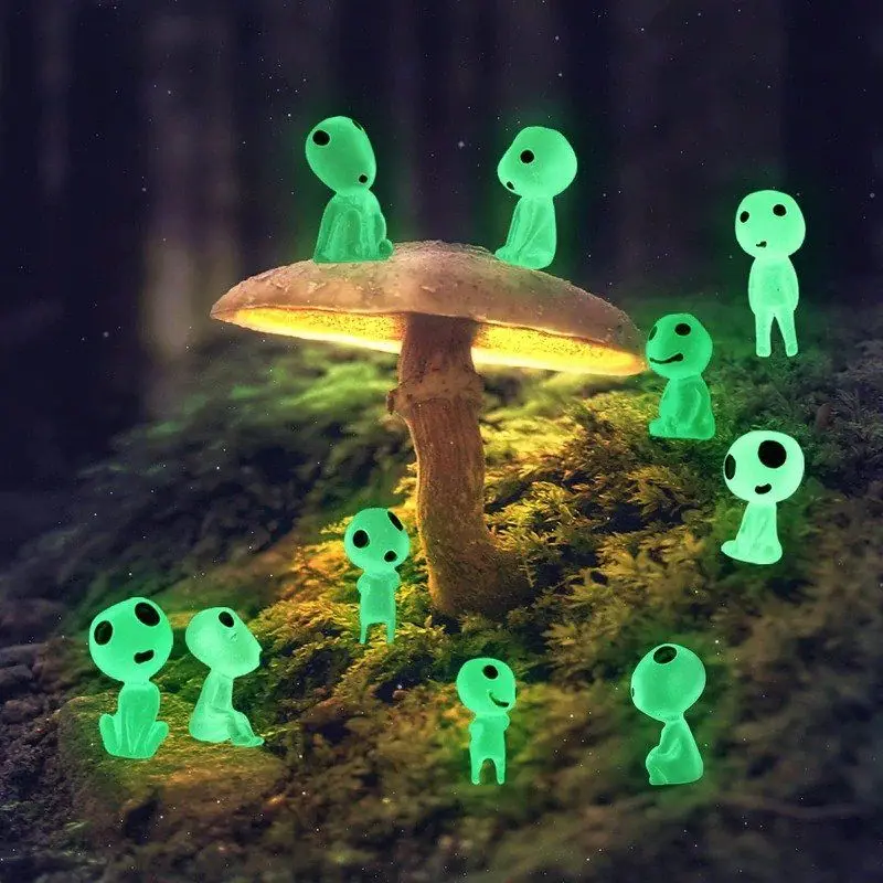

10Pcs Luminous Tree Elves Spirit Garden Alien Decor Micro Glow in Dark Ghost Kit For Micro Landscape Garden Fairy Decoration