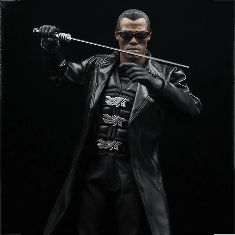 

1/6 Scale Blade Warrior Vampire Hunter Wesley Snipes Leather Suit Clothing Set for 12 Inches Action Figure