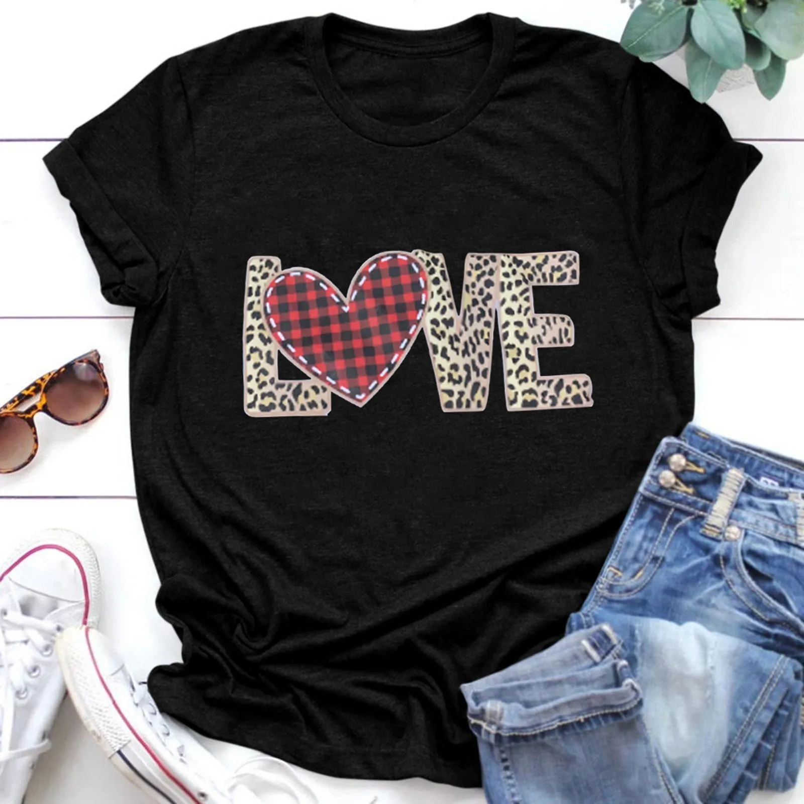 

Женская футболка с коротким рукавом, круглым вырезом и принтом на День Матери