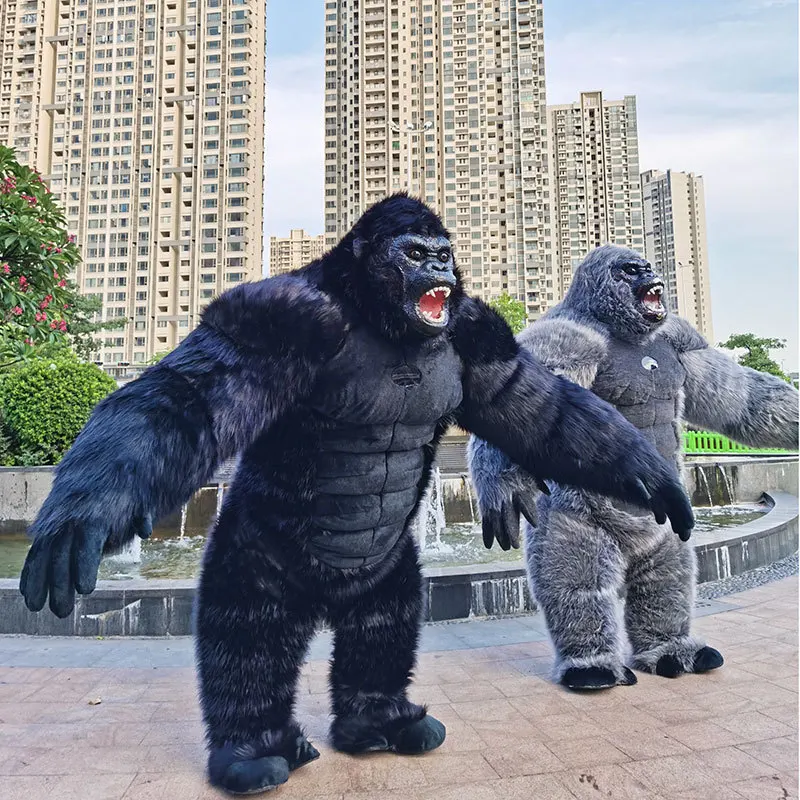 

2.6m Inflatable King Kong Costume for Adult Halloween Plush Furry Mascot animal Venice Carnival Suit Fursuit orangutan Gorilla