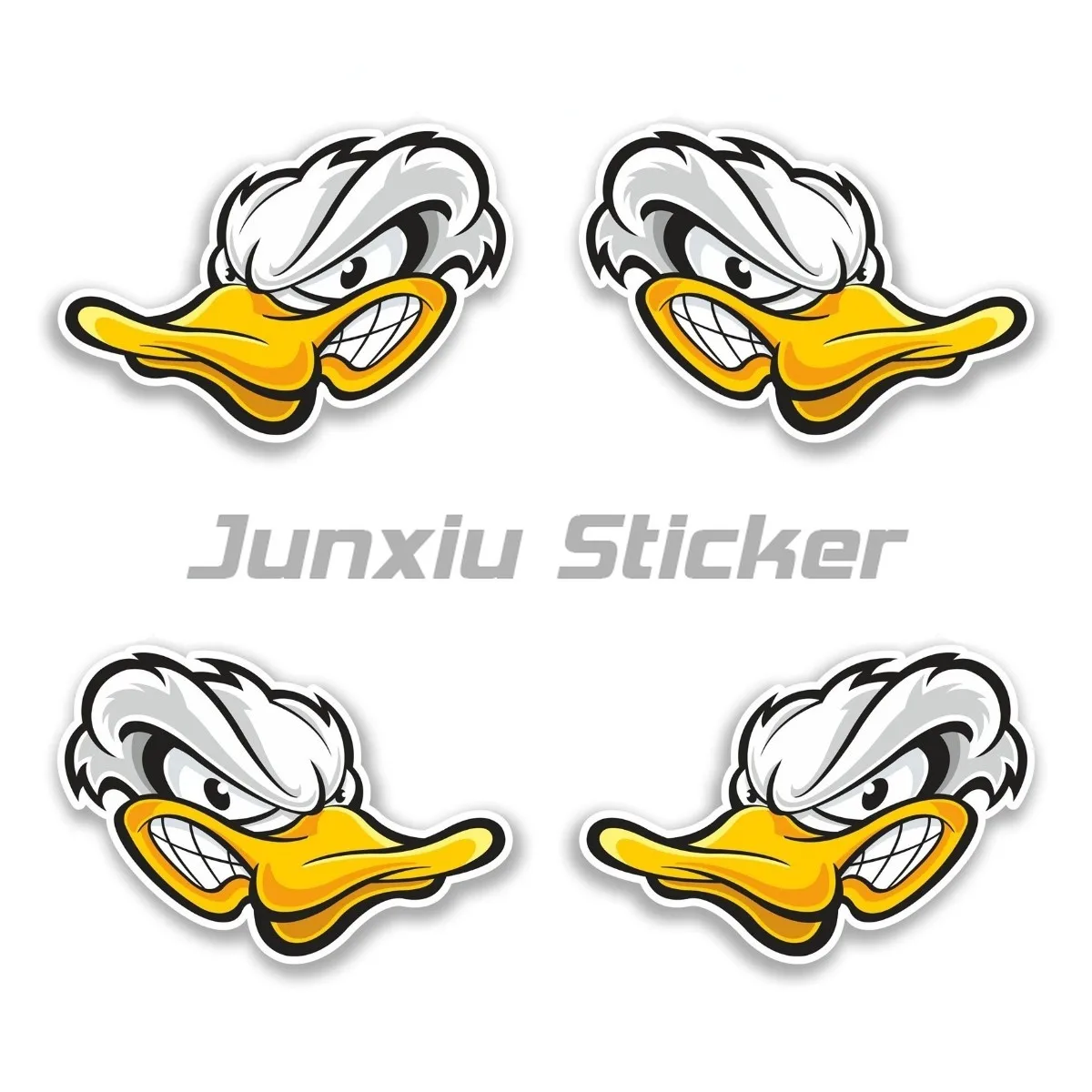 

Angry White Duck Head Vinyl Sticker Laptop Helmet Car Bike Kids Decal Window Tank Waterproof Car Decoration
