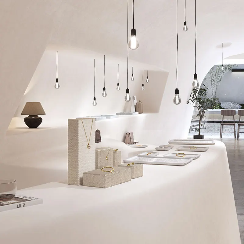 Oirlv Бежевая ткань Реквизит для демонстрации ювелирных изделий 5 стилей