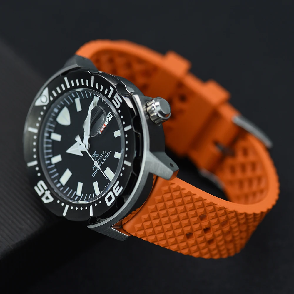 New Designed Honeycomb Fluorine Rubber Watch Strap 18mm 20mm 22mm Quick Release FKM Watchbands