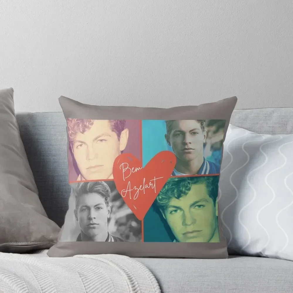 Декоративная Осенняя Подушка бен азеларт позируя на фото и улыбаясь с сердцем