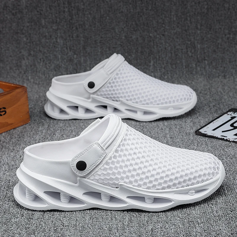 Мужские сетчатые шлепанцы FANAN, Уличная Повседневная Удобная нескользящая обувь, Классические тапки для прогулок, на лето