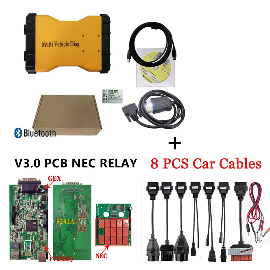 Автомобильный мультимедийный кабель V3 PCB keygen 2020 23 Diag MVDIAG multidiag PRO plus TNESF DELPHIS ORPDC vd tcs