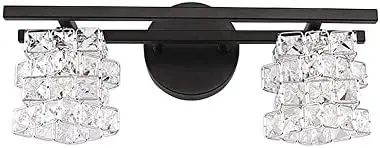 

Vanity Light Fixtures New Black 3 Lights Crystal Shade Modern Sconce Mirror (Exclude Bulb)