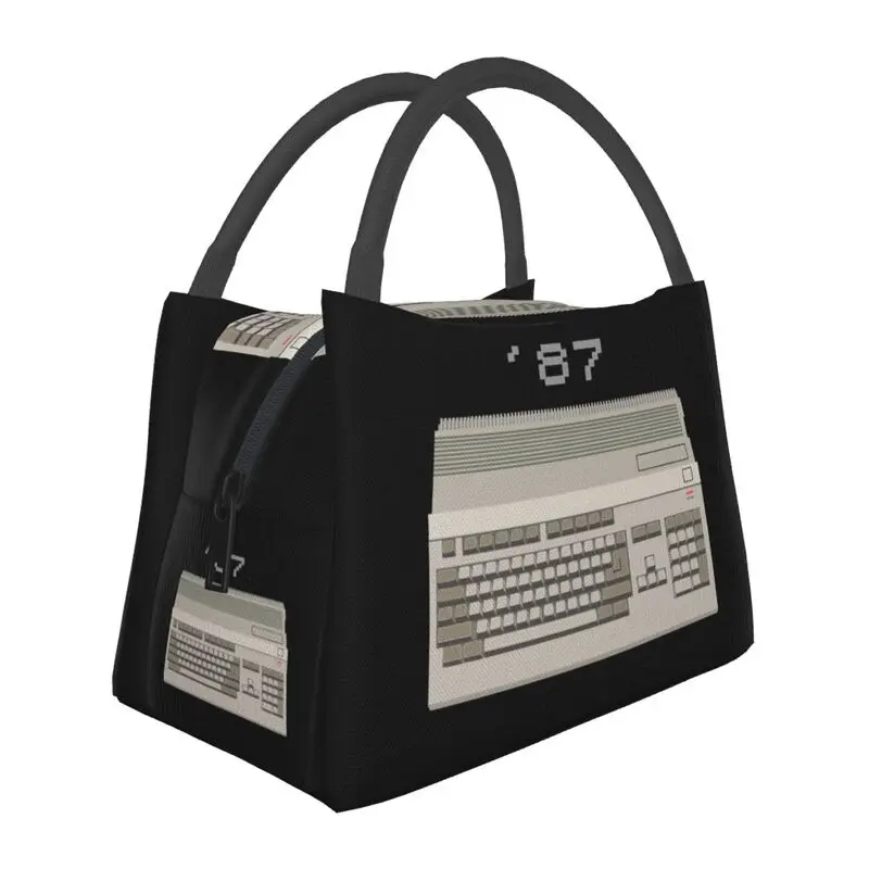 

Custom Commodore 64 Amiga 500 Lunch Bag Women C64 Computer Warm Cooler Insulated Lunch Boxes for Picnic Camping Work Travel