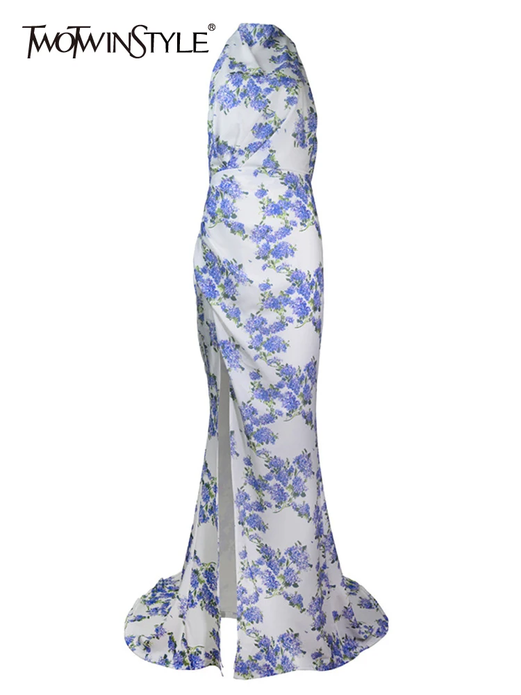 

Женское платье-туника TWOTWINSTYLE, разноцветное платье с принтом, без рукавов, с высокой талией, для похудения, 2023