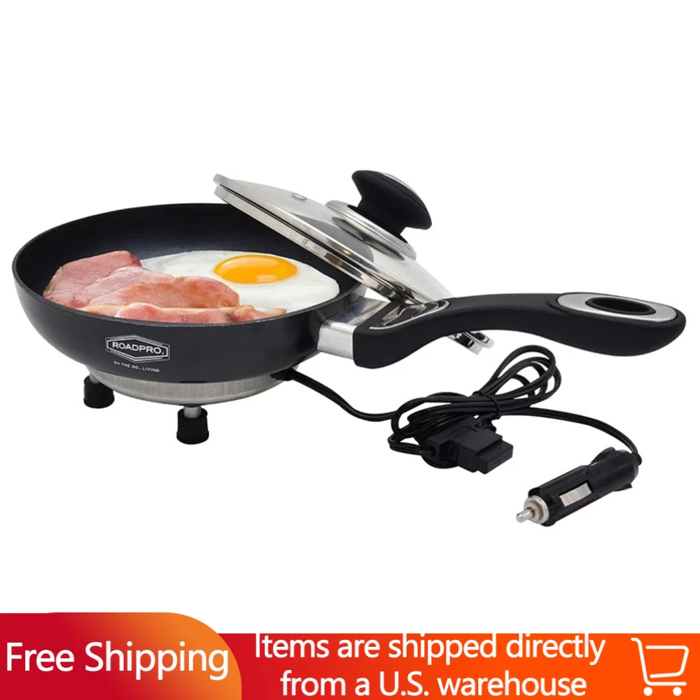 

Портативная Электромагнитная сковорода 12 В с антипригарным покрытием, многофункциональная электрическая сковорода, бесплатная доставка