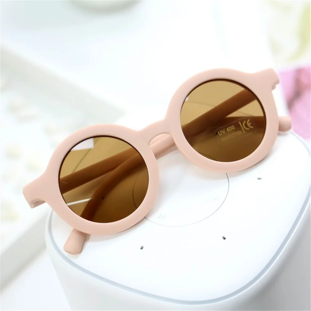 

New Fashion Children's Sunglasses Infant's Retro Solid Color Ultraviolet-proof Round Convenience Glasses Eyeglass For Kids