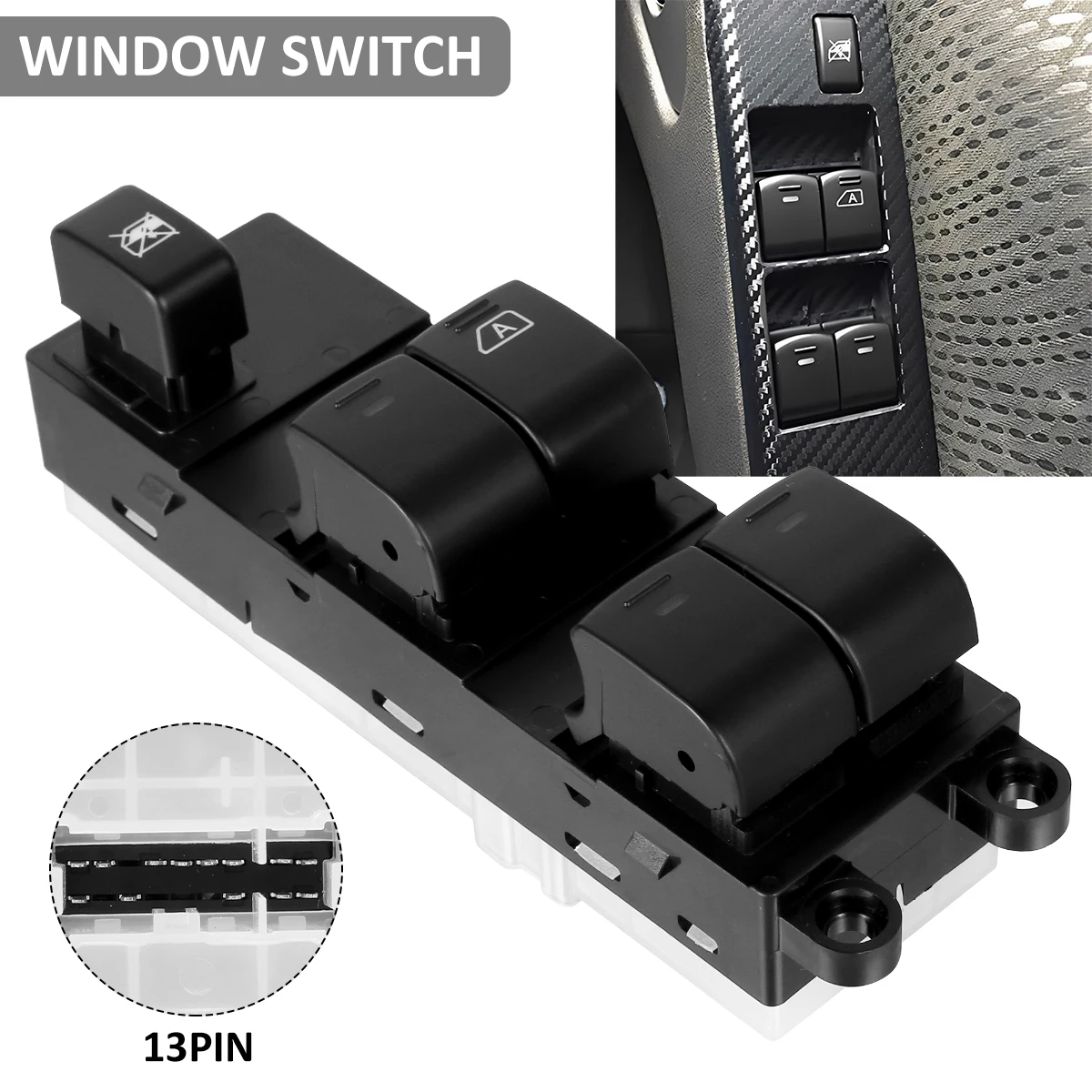 

Переключатель Стеклоподъемника автомобиля для Navara, многоразовый прочный боковой переключатель стеклоподъемника, замена профессиональног...