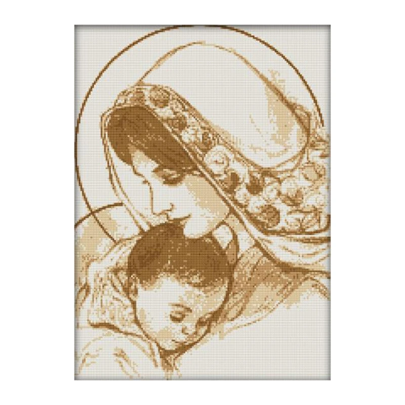 

Набор для вышивки крестиком с изображением матери и сына, набор для шитья холщовой ткани с подсчетом поделки, ручная вышивка 11CT