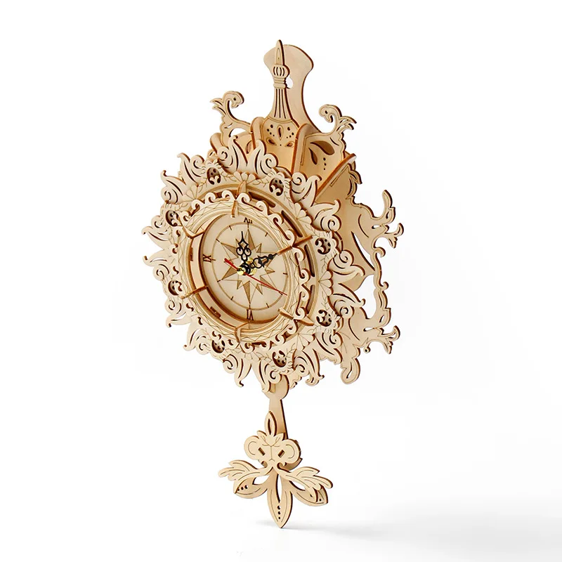 Wall Clock Puzzle Kit 3D Wooden building toys for children V