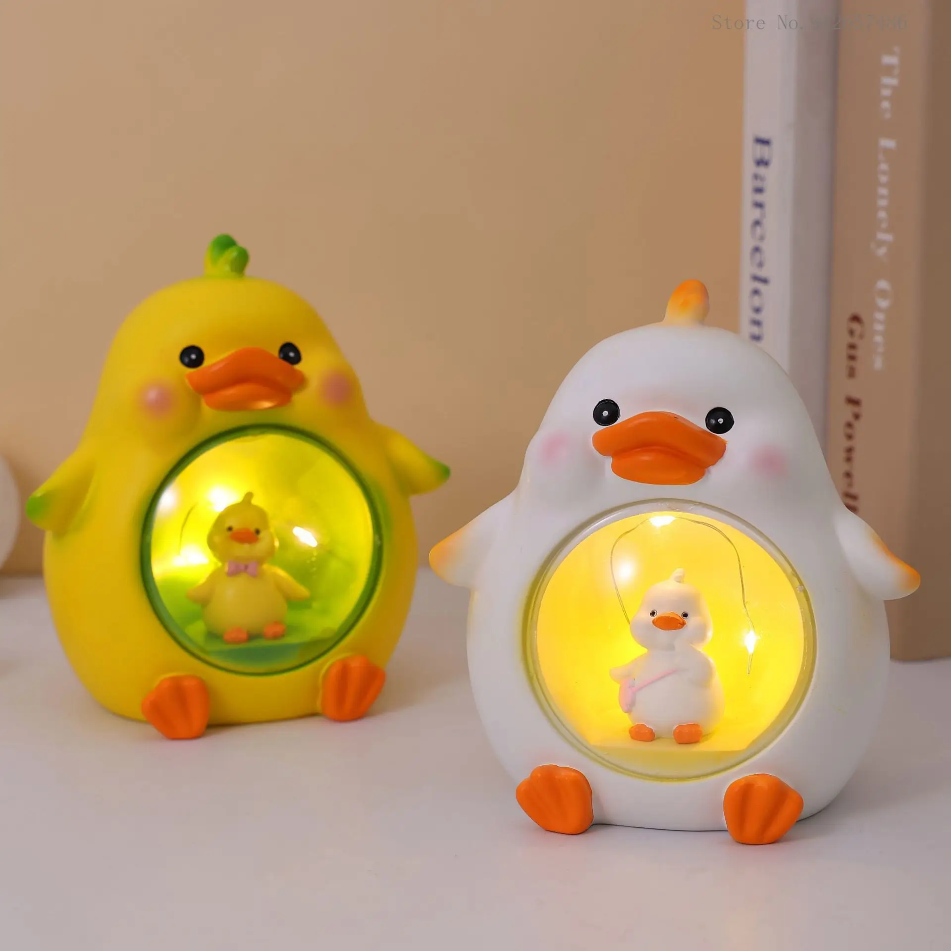 

Cute Cartoon Led Duck Night Light Battery Powered Desktop Ornament Star Lights Bedroom Bedside Night Lamp for Children Kids D