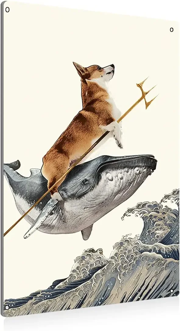 

Забавный Aquadog The Corgi металлический жестяной знак Настенный декор винтажный знак для домашнего декора подарки для любителей собак