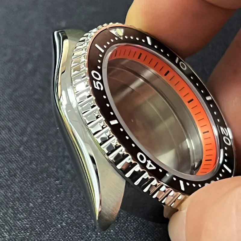 Watch Parts 44.6mm SKX007/009 Stainless Steel Watch Case Sapphire Crystal Ceramic Bezel Fit NH35/36 Movement