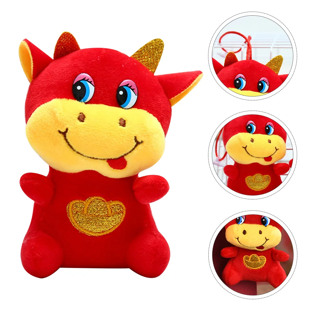 

1Pc New Year Cattle Pendant Pendant Housewarming Decoration (Red)