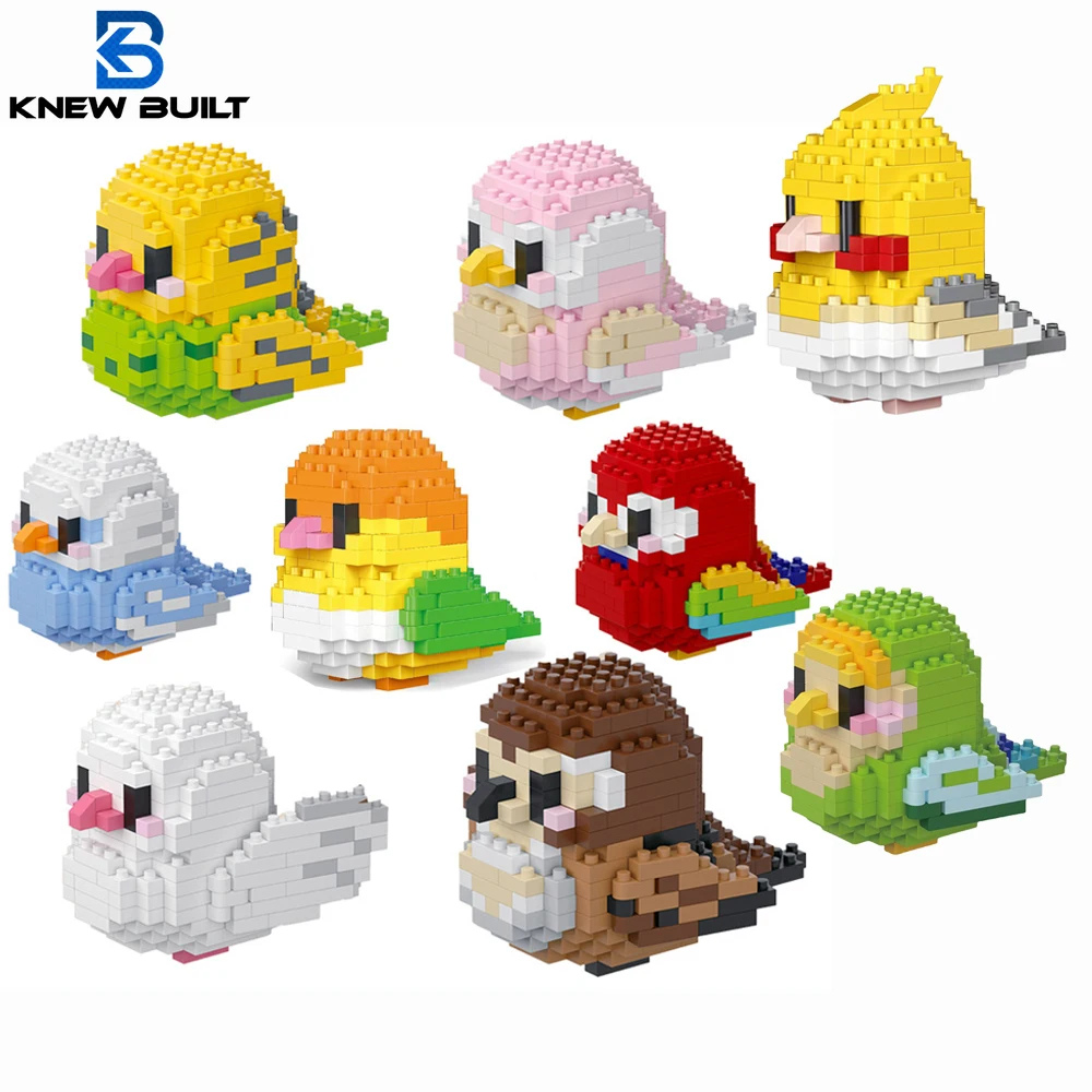 Оптовая продажа 10 комплектов красочные микро-мини-строительные блоки с попугаем
