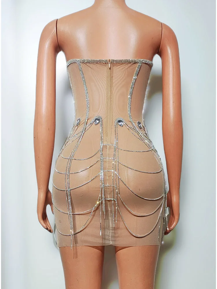 Высокое качество горячее тиснение сексуальная юбка на бедрах с цепочкой и