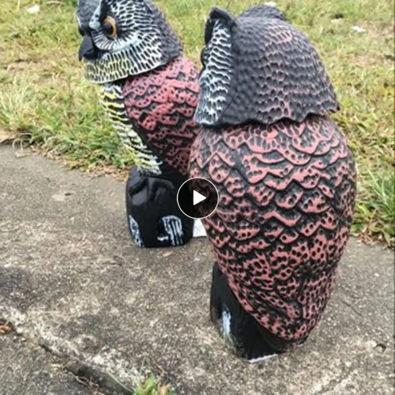 

Flying Bird Scarer Rotating Head Owl Prowler Hanging Eagle With Music Repellent Pest Control Scarecrow Garden Yard Move Decor