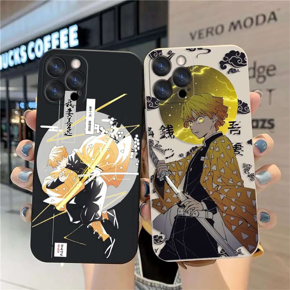 Case For Apple iPhone 14 13 12 11 Pro XS Max Mini X XR SE 7 8 6S Plus Case Funda Cqoue Shell Capa Kimetsu No Yaiba Demon Slayer