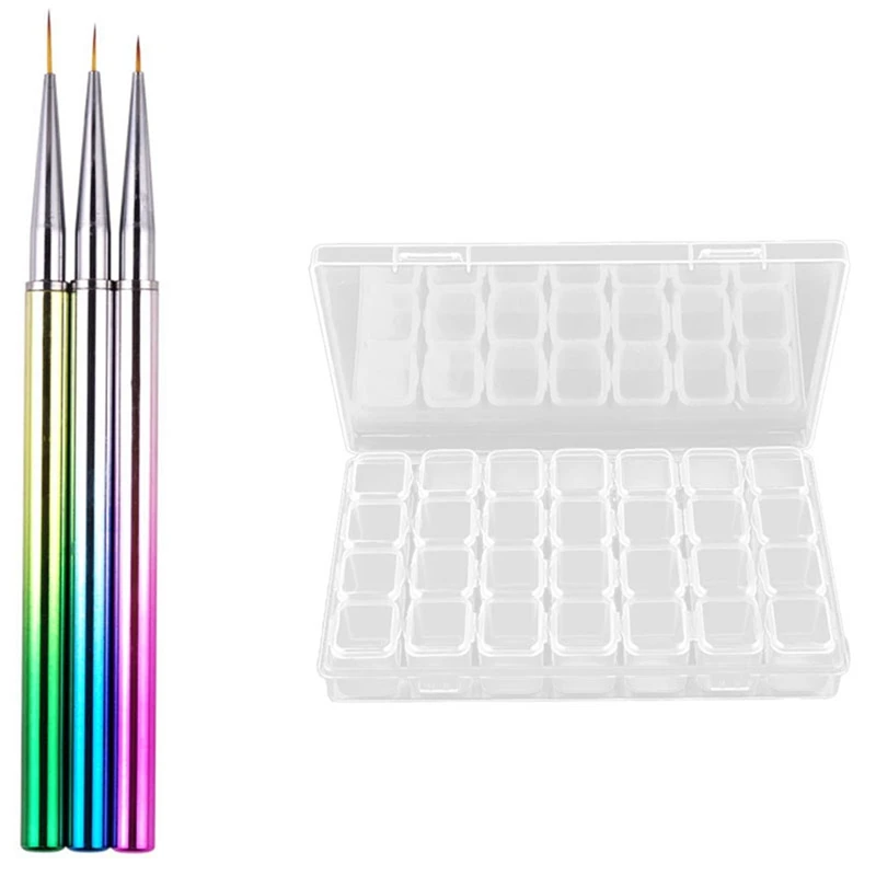 

3 шт., Пластиковые боксы для хранения аксессуаров для дизайна ногтей