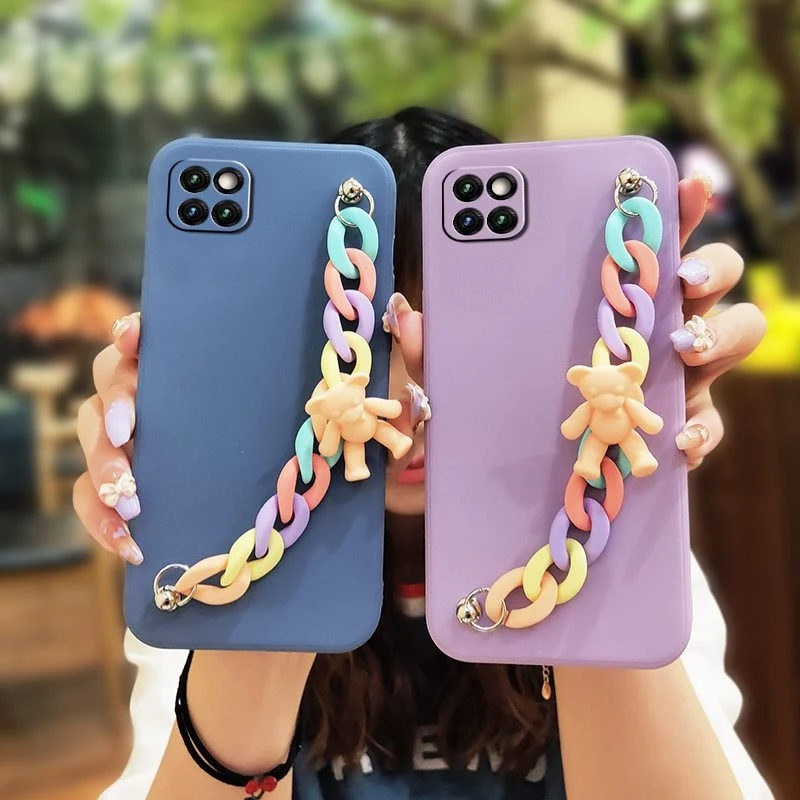 

Чехол с радужным браслетом для телефона Samsung A52 A72 A32 S21 Ultra S30 Plus, мультяшный чехол для S30 A22 A82 A03S, задняя крышка