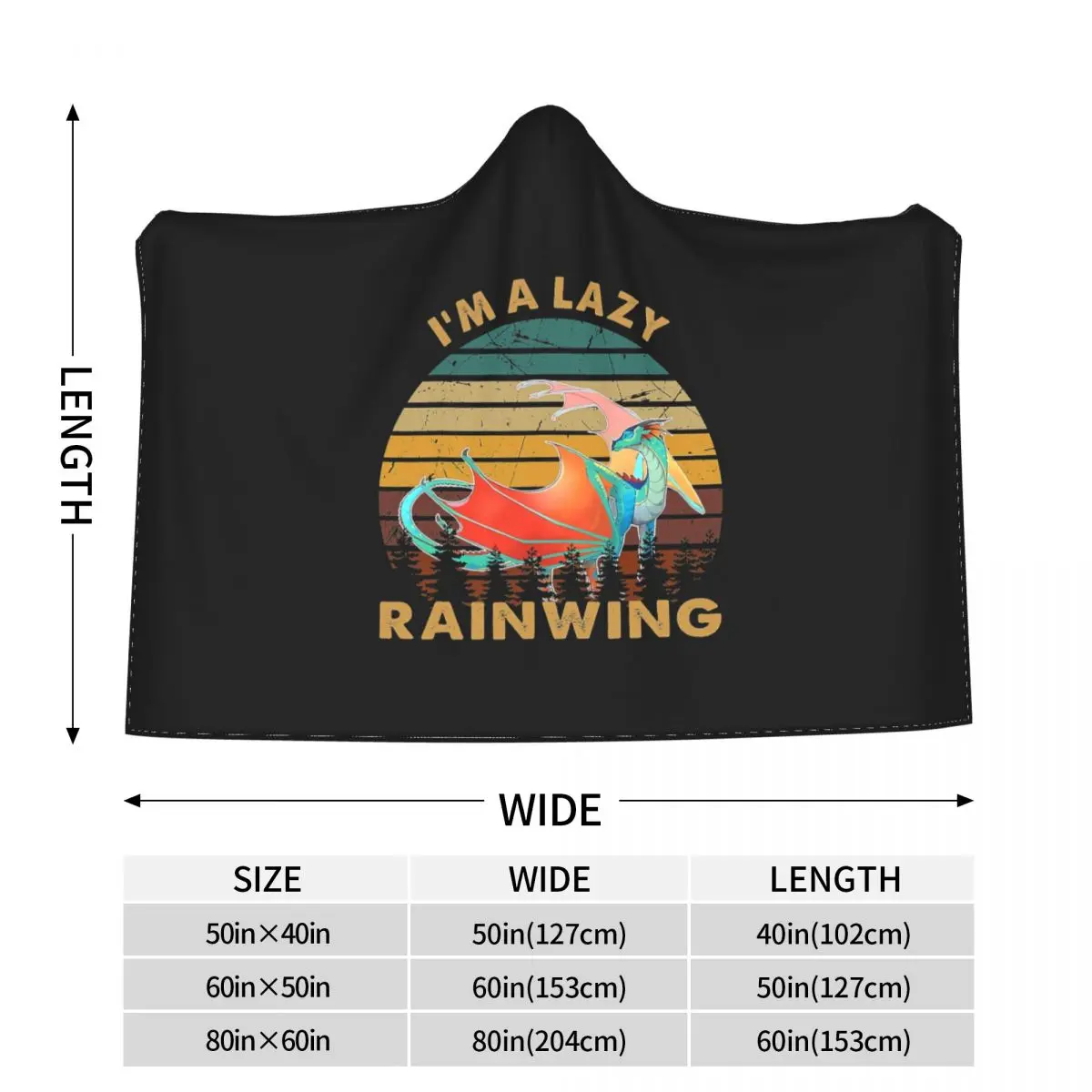 Одеяло с капюшоном Im A Lazy Rainwing Dragon Wings Of Fire Shop плюшевая накидка для спальни