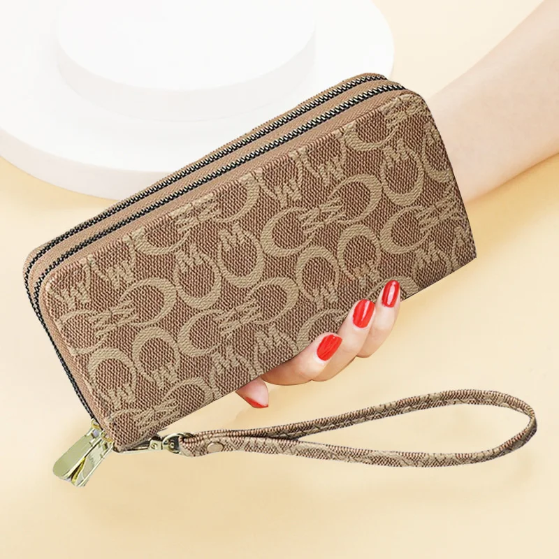 Women's Long Wallet 2022 new large capacity double zipper mobile phone bag mother's hand bag