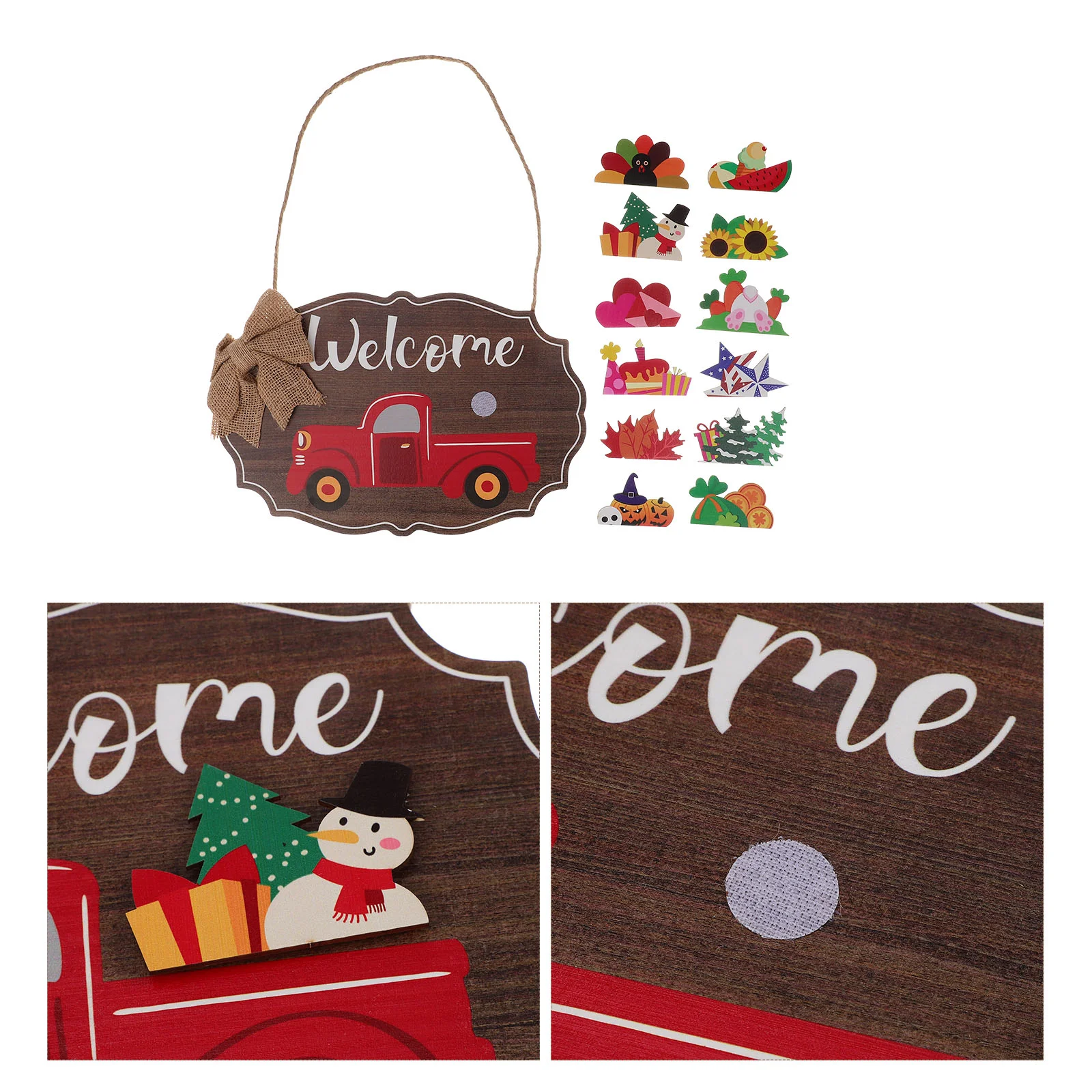 

Sign Welcome Door Hanging Wooden Decorations Plaqueboard Teachers Classroom Christmas Truck Wood Interchangeable Home Farmhouse