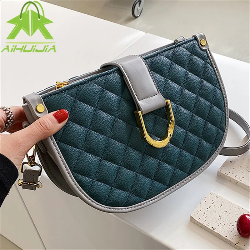 

Luxury Brand Purses and Handbags Designer Pu Leather Lingge Shoulder Bags for Women 2022 New Fashion Semicircle Crossbody Bag