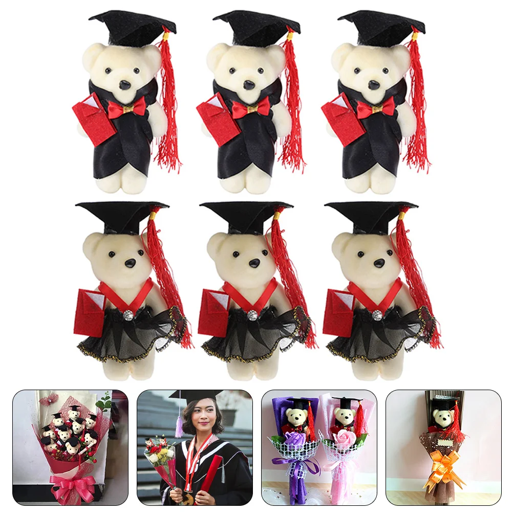 

Graduation Bouquetforflower Diy Plush Grad Supplies Stuffed Favors Animals Party Gift Decors Shape Adornments Ornament Figure