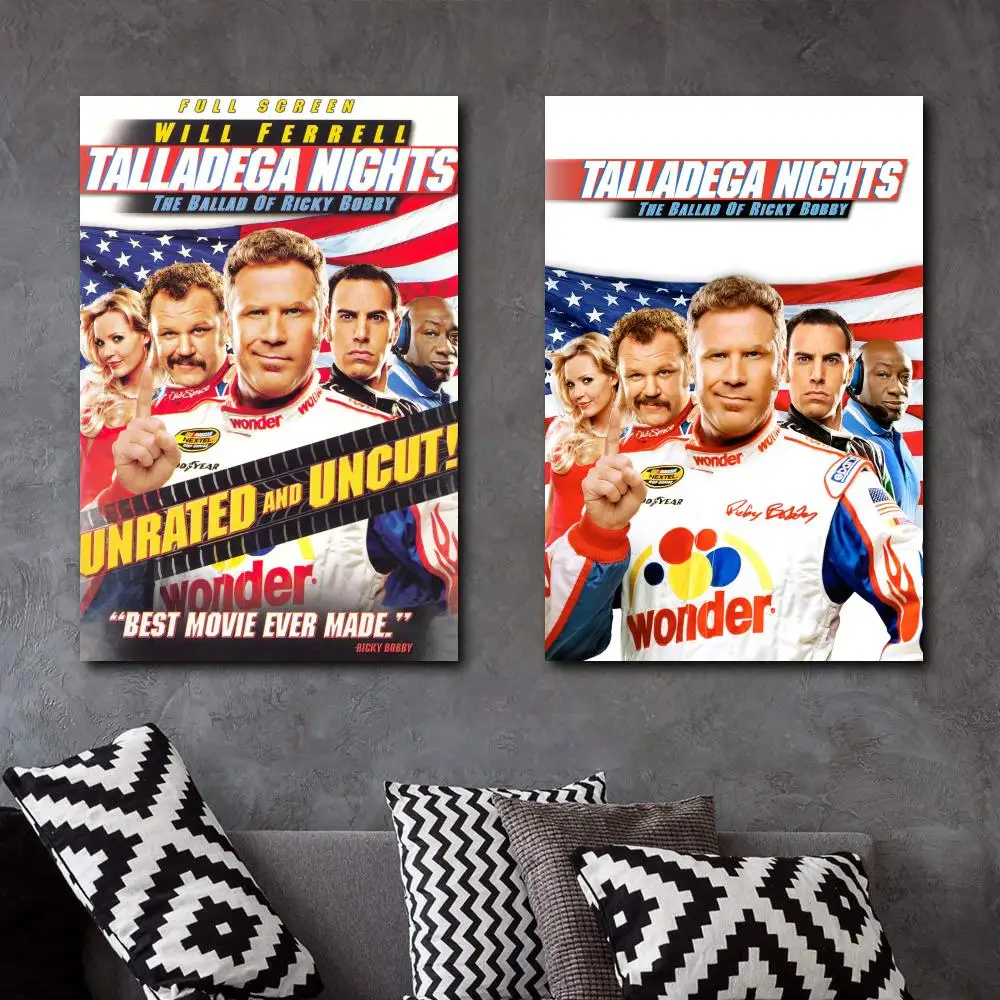 

Talladega Nights The Ballad of Ricky Bobby Movie Canvas Poster Bedroom Decor Sports Landscape Office Room Decor Poster Gift