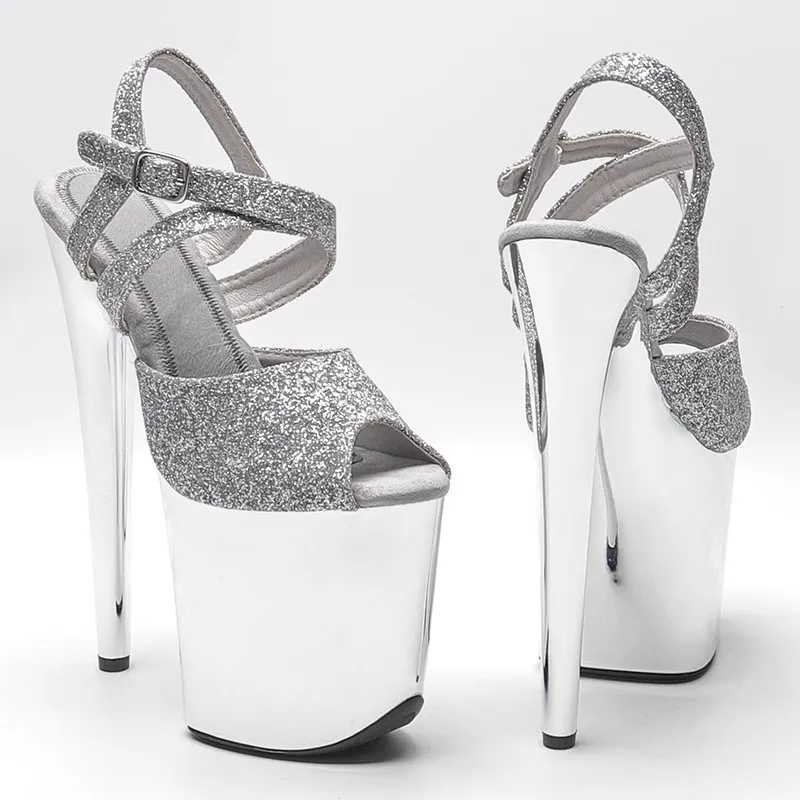 Женские новые блестящие верхи 20 см/8 дюймов пикантные экзотические сандалии на