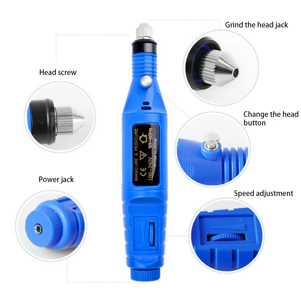 

Nail Grinder Women Men Portable Polishing Sanding Tool Fast Speed Sander