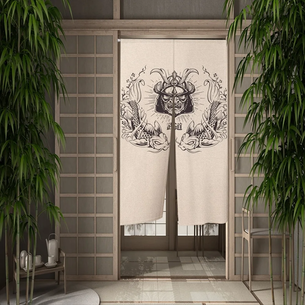 Японская самурайская дверная куратиновая маска для лица призрака черная