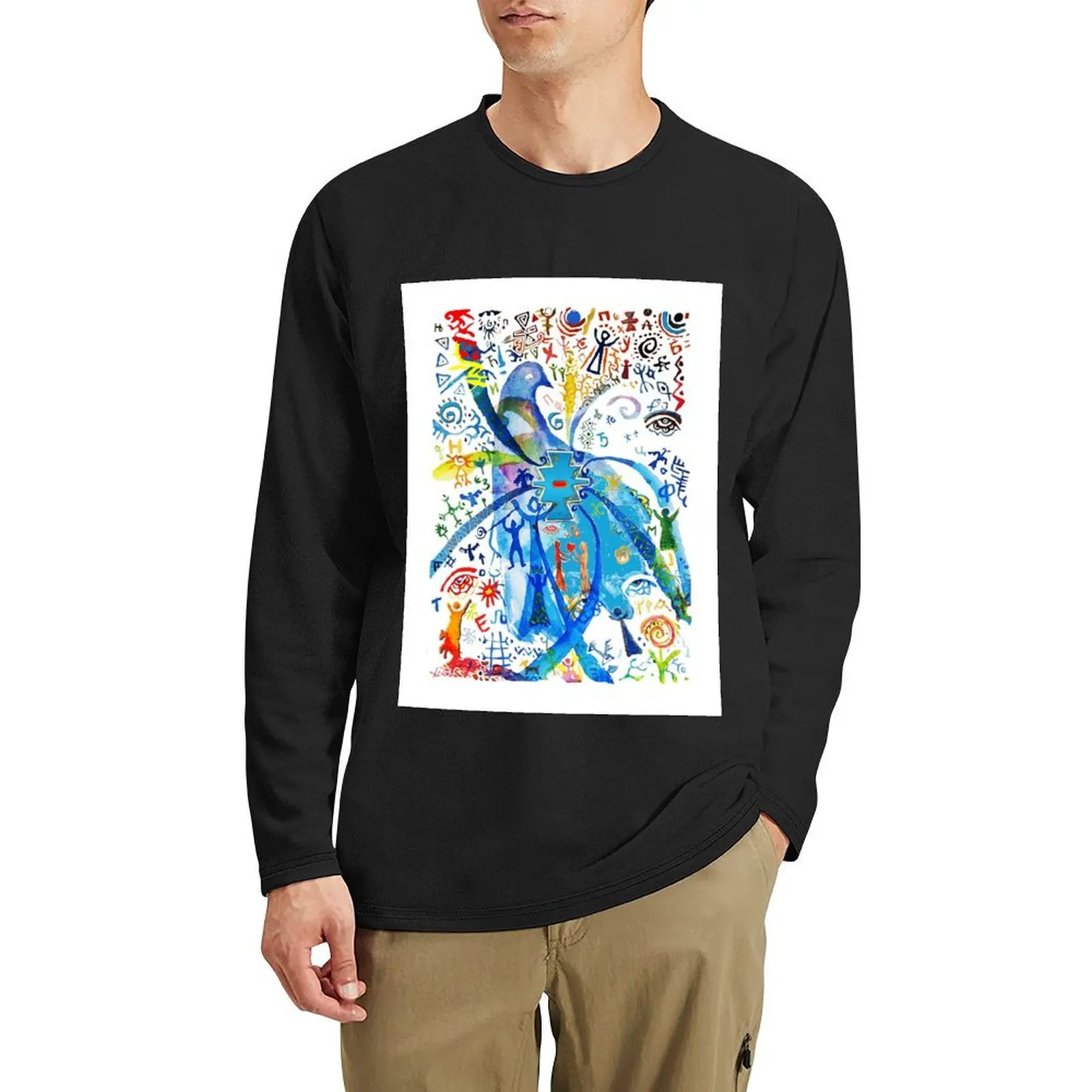 Длинная футболка Plava Gugutka одежда в стиле хиппи блузка мужские хлопковые футболки