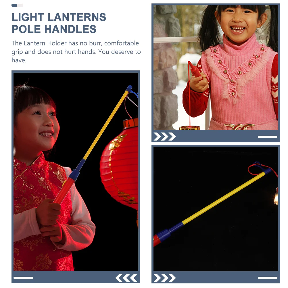 

Lantern Stick Toy Plastic Lanterns Pole LED Rod Holding Luminous Poles DIY Sticks Kid Toys Bulk