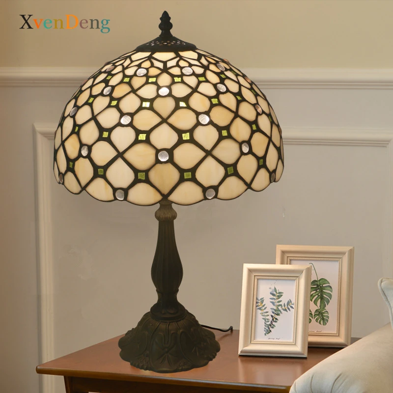 

Креативные европейские средиземноморские прикроватные светильники Тиффани для спальни декоративные лампы теплый цвет американская Ретро...