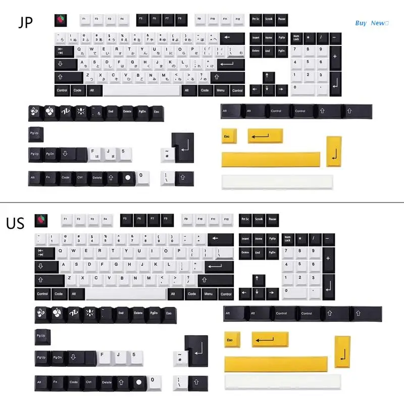 

Thick PBT Cherry Keycaps 143 English/Japanese for Mechanical Keyboard Minimalist