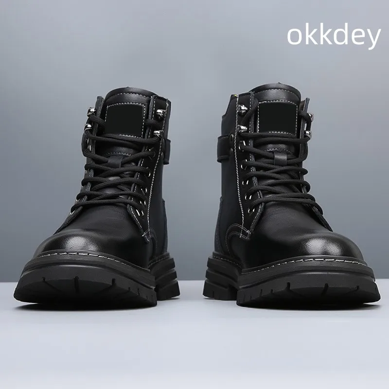 

Men's High Top Work Boots Trendy All-match Breathable Fashion Outdoor Comfortable Round Toe Platform Boots Spring Autumn Main