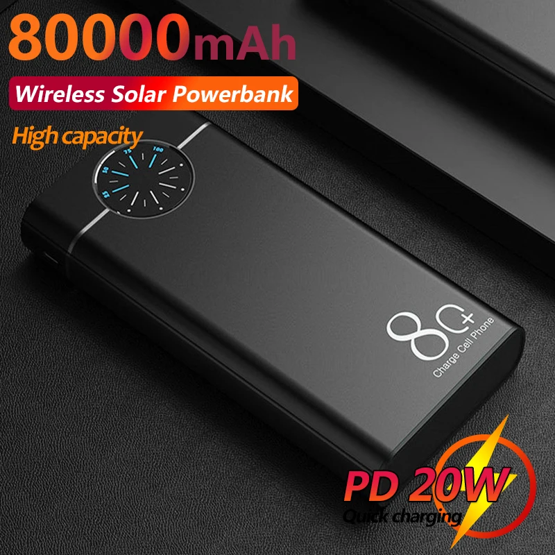 

Portable 80000mAh Power Bank Fashion Roulette Display External Battery Is Suitable for Iphone Xiaomi Samsung