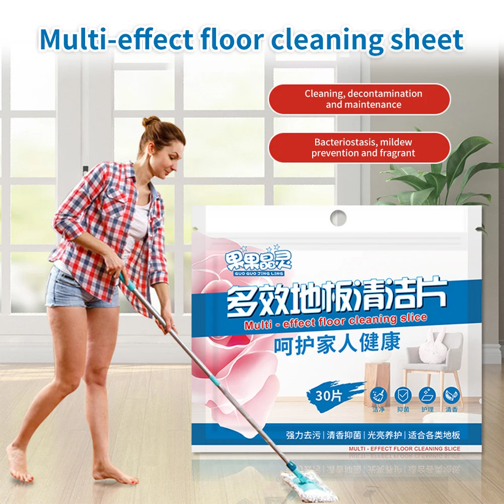 

30PCS Floor Cleaning Sheets Multi-Effect Concentrated Soluble Tile Wood Floor Cleaning Slice Household Detergent Remove Dust