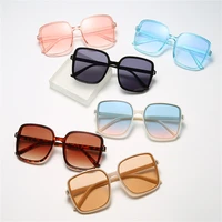 1pcs big square gradient sunglasses plastic frame uv400 ultraviolet proof sunglasses retro convenience sunglasses
