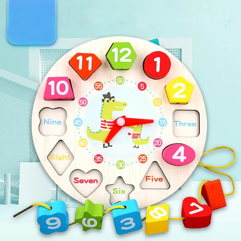 

Игрушки для обучения детей по методике монтесорри, деревянные, с часами для обучения