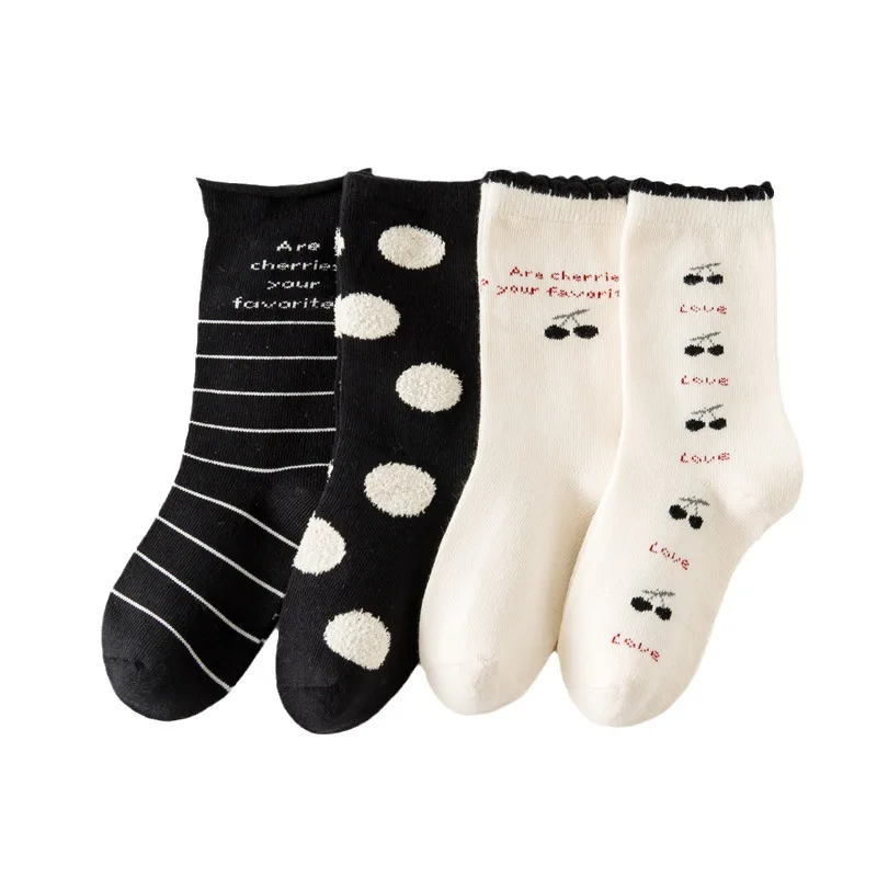 Осенне-зимние детские носки 4 пары для маленьких девочек спортивные хлопковые в